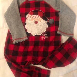 Mud Pie Red and Gray Santa One Piece